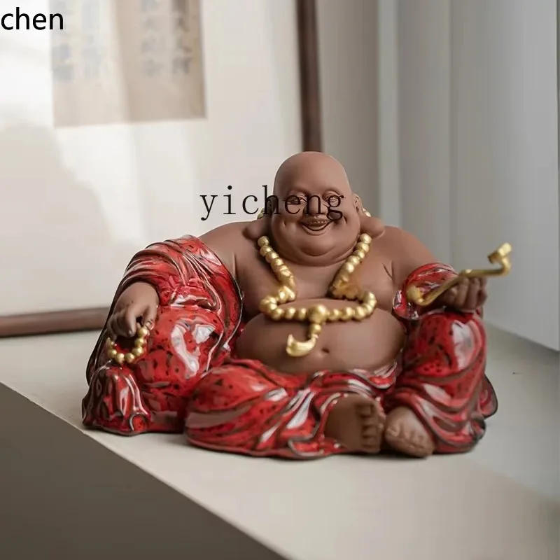 FX-1    Maitreya Buddha Ornament Big Belly Laughing Buddha Statue Home Living Room Lucky Crafts view 6