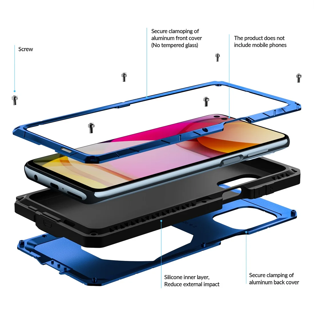 Full Protection Heavy Duty Protection Armor Aluminum Metal Phone Accessories Case For Motolora Edges G100 X30 Shockproof Cover