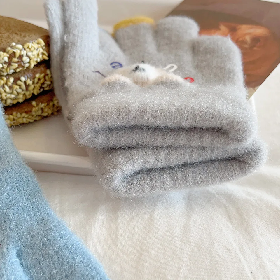 قفازات كرتونية للطقس البارد للأطفال - قفازات مبطنة بالصوف على شكل ديناصور وحيد القرن الممتعة للفتيات والأولاد ناعمة مضادة للانزلاق للاستخدام اليومي #3