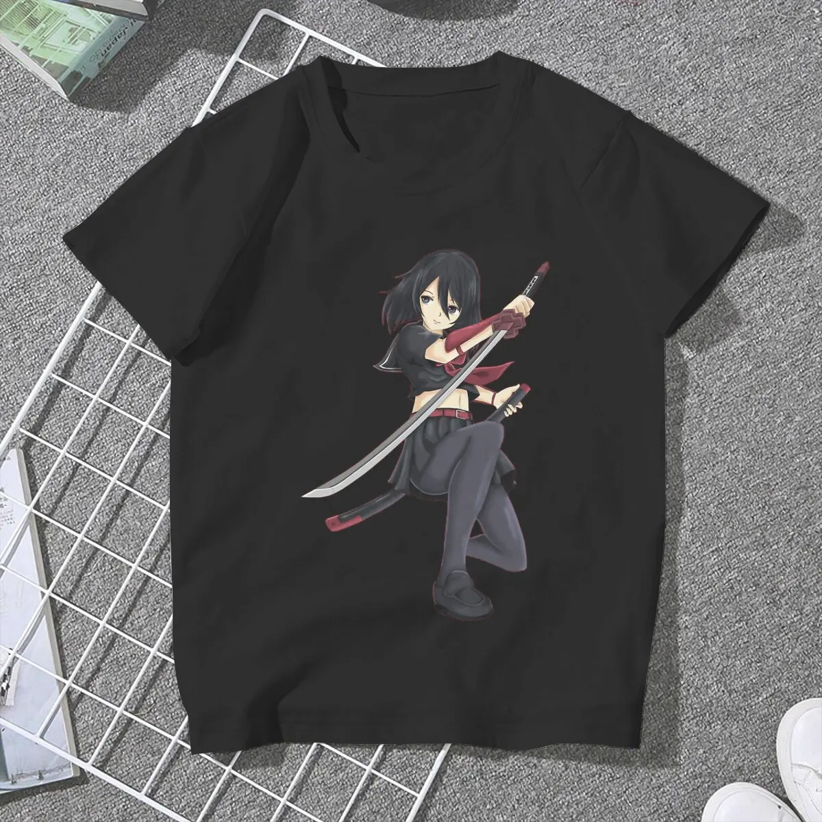 Anime Akame Ga Kill Camiseta clásica Female Shirts Akame Ga KILL Large Vintage Women Clothes Harajuku Casual Feminine Blusas