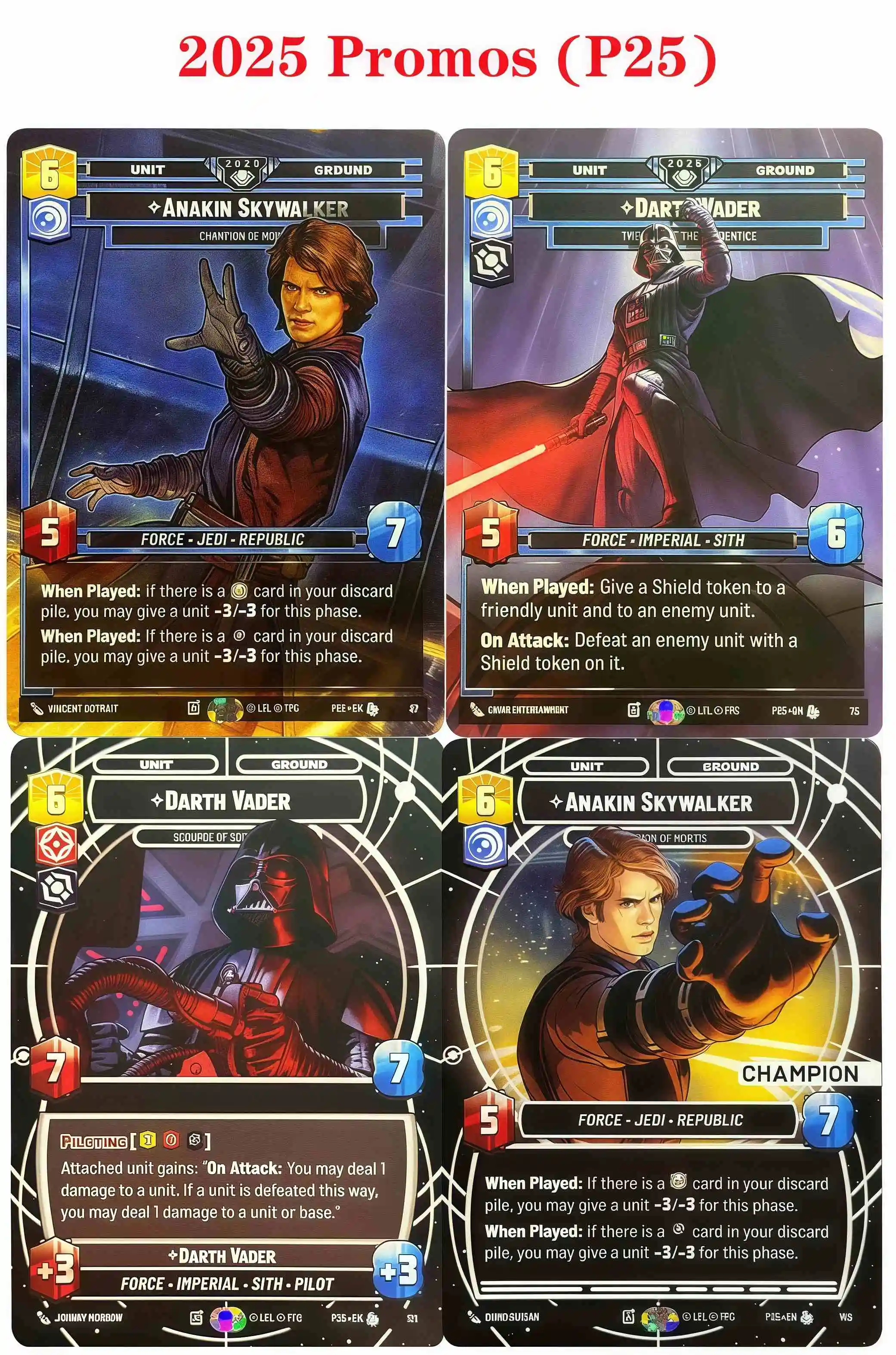 بطاقات P25 SWUDB Proxy Darth Vader Anakin Skywalker مجموعة بطاقات التداول عالية الجودة هدية ألعاب #1