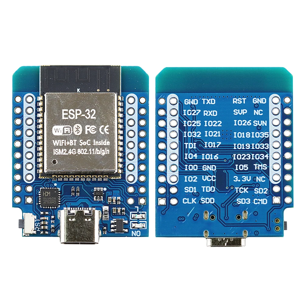 Carte de développement technique WiFi pour Internet des objets, D1, MINI, ESP32, BT, CP2102, CH9import F, série 40 broches, USB, Micro Type-C