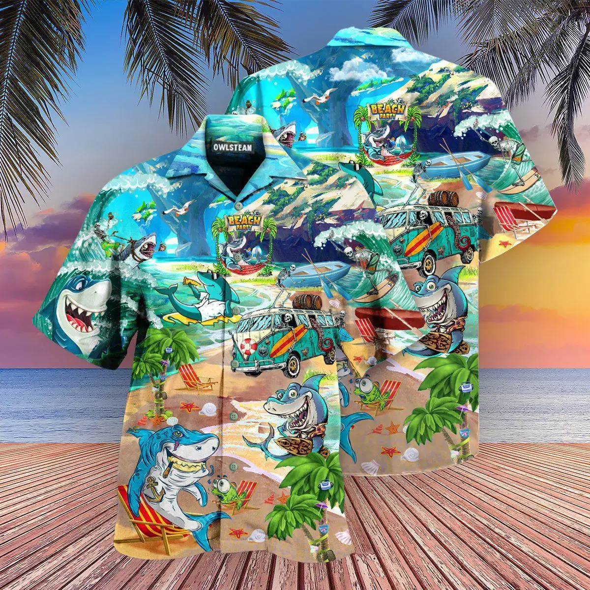 

New Cute Shark Men's Shirt Short Sleeve Cuban Hawaiian Top 3d Men's and Women's Casual Shirts