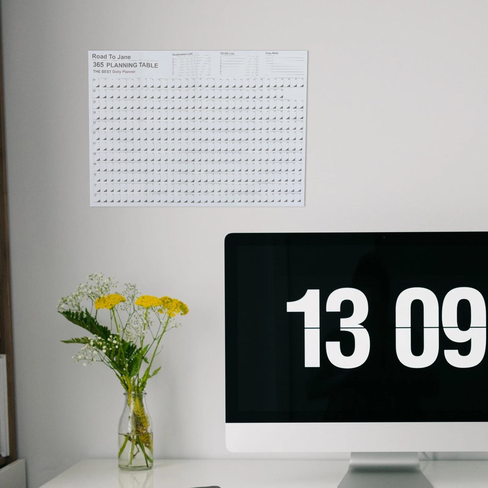 

Бумажный календарь на 2024, большой годовой настенный календарь для управления домашним офисом, лист расписания, легко повесить и