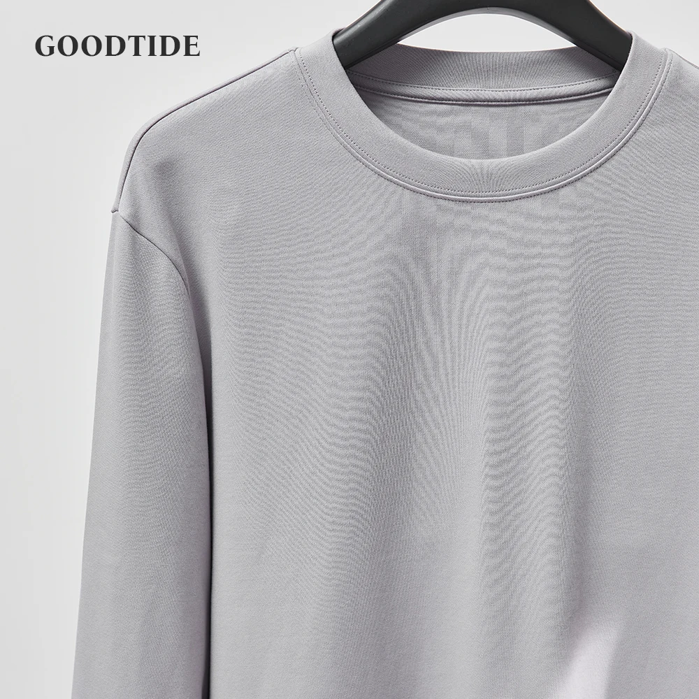 Spring Autumn Men's Solid Color Loose Long Sleeve T-shirt O-neck Basic Top Bottomed Shirt Casual Tshirt Man Female Pullover