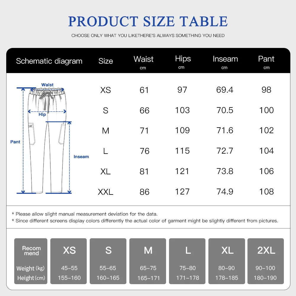 Multicolour Pet Nurse Pant Hospital Medical Work Clothes Doctor Nursing Bottoms Dental Clinic Pockets Pants Pharmacist Work Pant