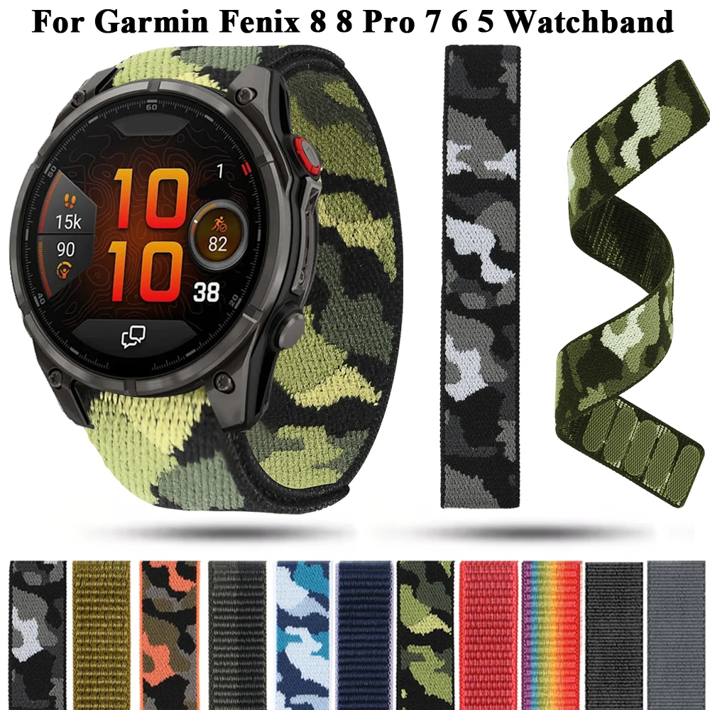 

22mm 26mm Quick Fit Strap for Garmin Fenix 8 E 7 Pro 7S 6X 6 5X 5Plus Epix (Gen 2) Tactix 7/8 Nylon bracelet Fenix 8 8Pro correa