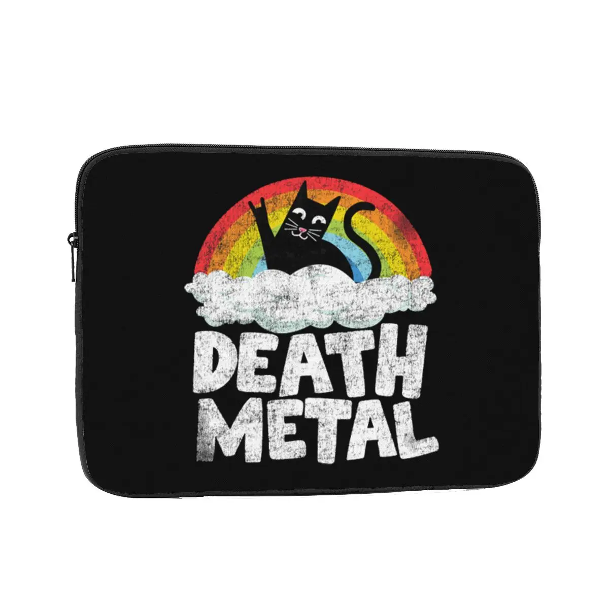 Funny Death Metal Cat Gift Rainbow Heavy Metal Laptop Sleeve Cover Bag Notebook Bag Sleeve Tablet Shockproof Case Bag