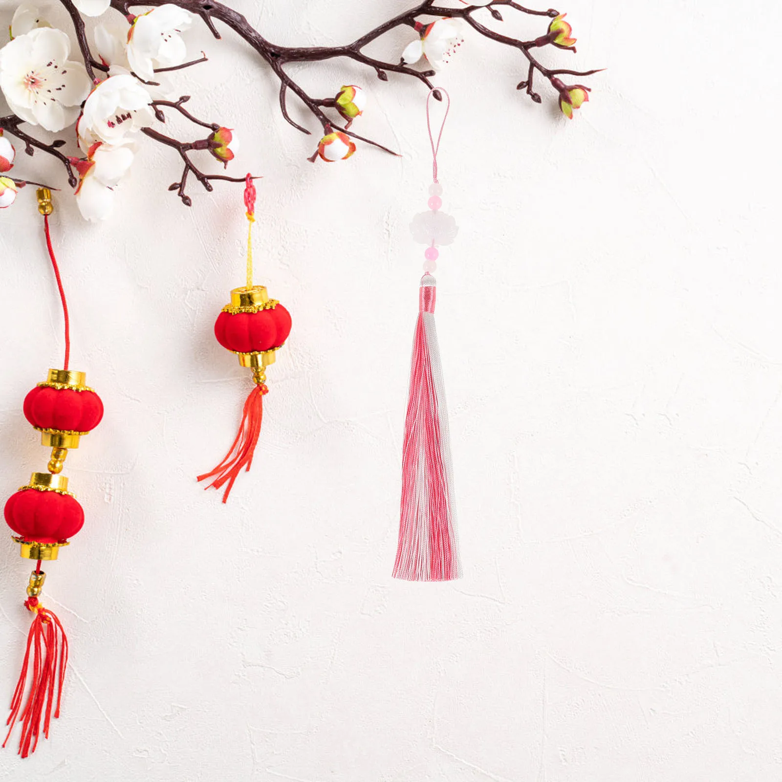 5 pçs chinês borla pingente padrão de lótus tradicional hanfu cintura acessório vintage oriental borla charme estilo antigo