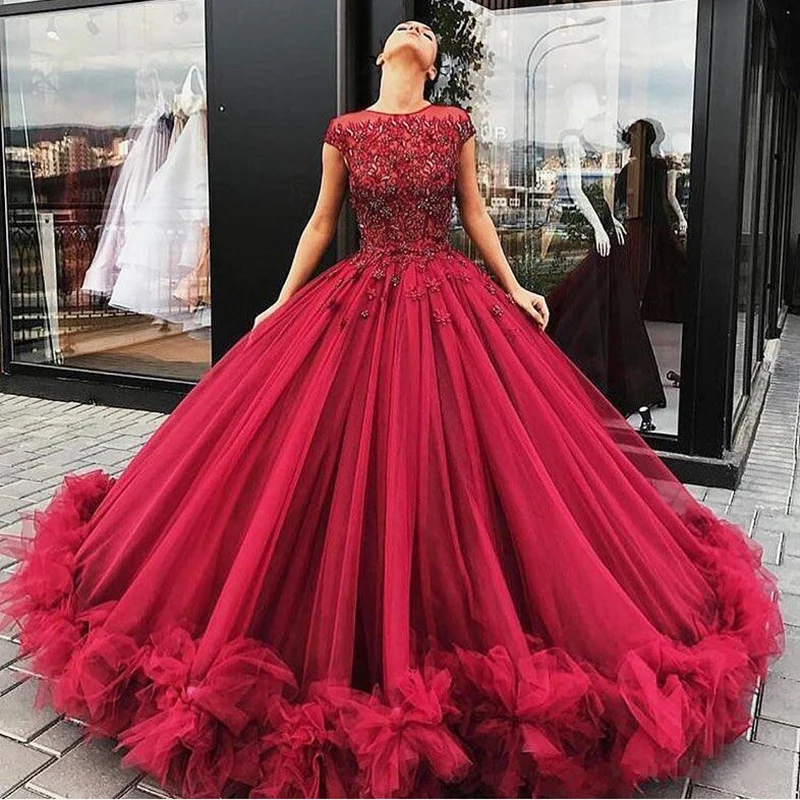 Customized High End Ball Gown Women Quinceanera Dresses Ruffles Appliques Prom Party Gowns Formal Vestido De 15 Anos Graduation