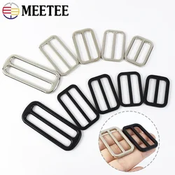 5/10Pcs Meetee 25-50mm Metal Tri Glide Slide Ring Buckle Webbing Strap Bag Belt Rectangle Adjuster Hook Leather Craft Accessory