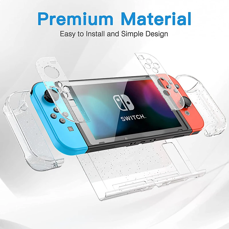 Trong Suốt Lấp Lánh Cứng Cầm Ốp Lưng Crystal Cover Bling Dùng Cho Máy Nintendo Switch Oled NS Joy-Con Bộ Điều Khiển TPU Mềm Mại tấm Bảo Vệ