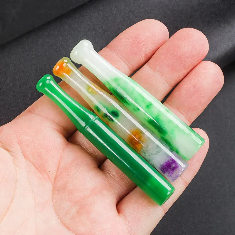 حامل سيجارة اليشم أعواد السجائر الملونة الطبيعية صحية عالية الجودة تقليل القطران قابلة لإعادة الاستخدام الرجال هدية أداة السجائر