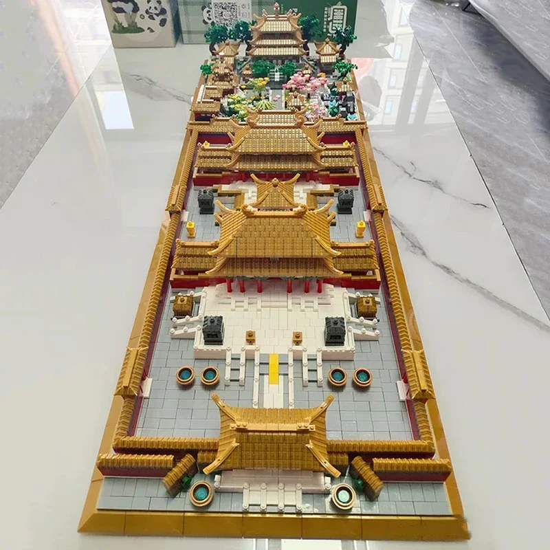 YKO World Architecture The Forbidden City Palace Imperial Garden LED Light Model Mini Diamond Blocks Bricks Building Toy No Box