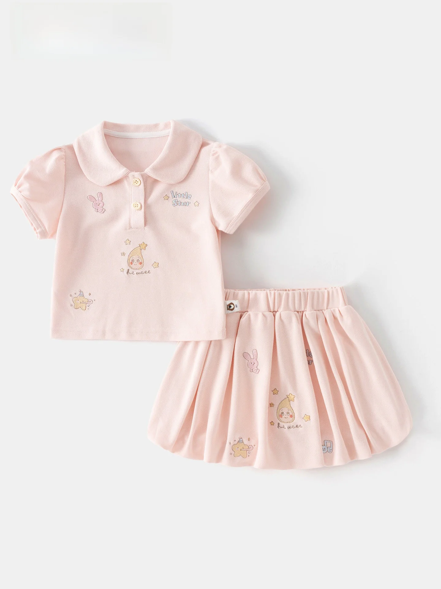 la-chapelle-children's-summer-outfit-baby-girl's-cartoon-embroidered-shirt-and-pants-thin-and-fashionable-baby-clothes