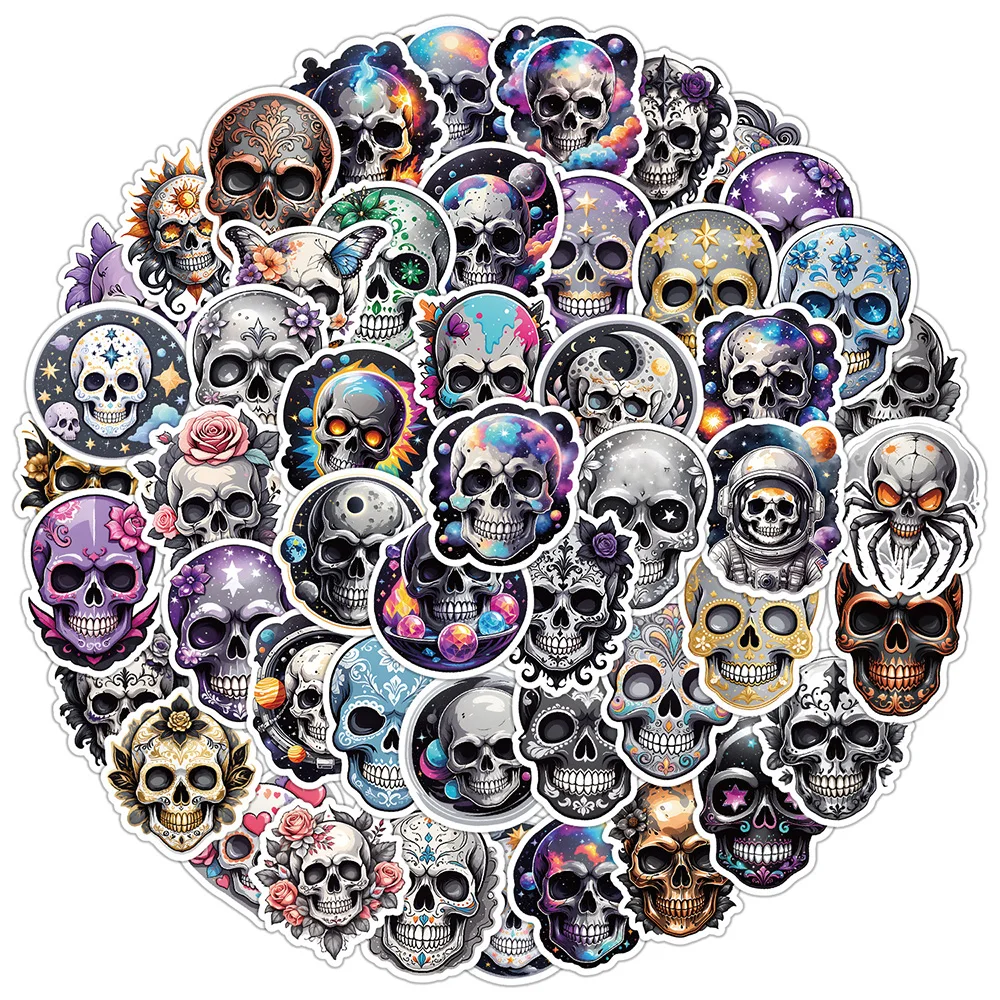 10/30/50Pcs Northern Europe Halloween Skull Graffiti Stickers Gothic Horror Funny Phone Laptop Suitcase Deco Aesthetic Sticker