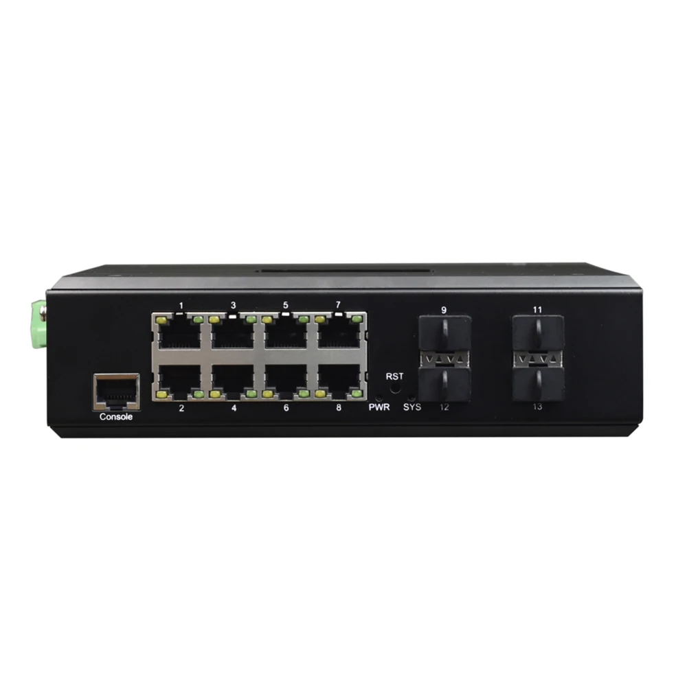 L3 管理された 8 ポート ギガビット イーサネット産業用スイッチ、4 ポート 10G SFP 付き
