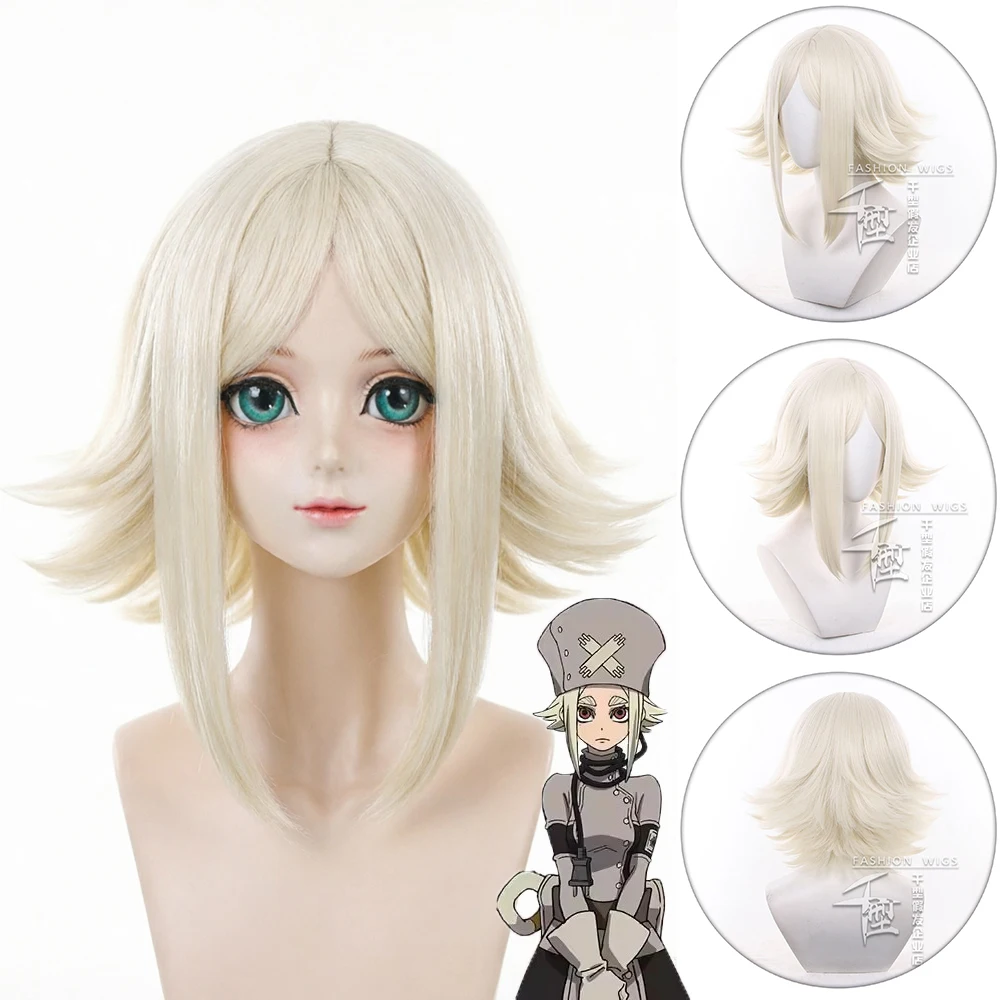 

Eishia Stilza Cosplay Wig 40cm Short Milk Golden Heat Resistant Synthetic Wigs for Halloween Party Costume Role Play