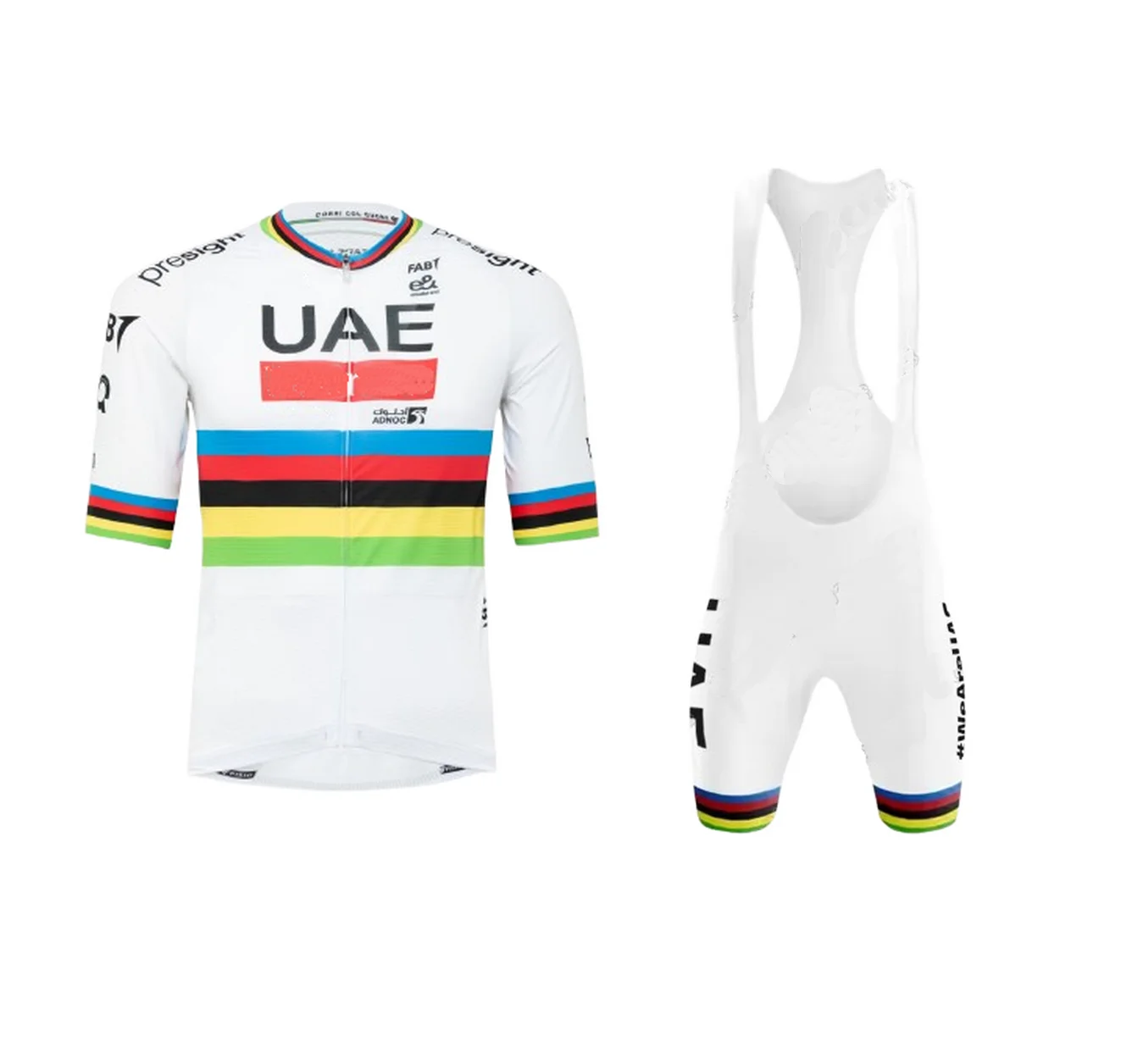 LASER CUT 2024 UAE Team WORLD CHAMPION SHORT SLEEVE CYCLING JERSEY SUMMER CYCLING WEAR ROPA CICLISMO+BIB SHORTS