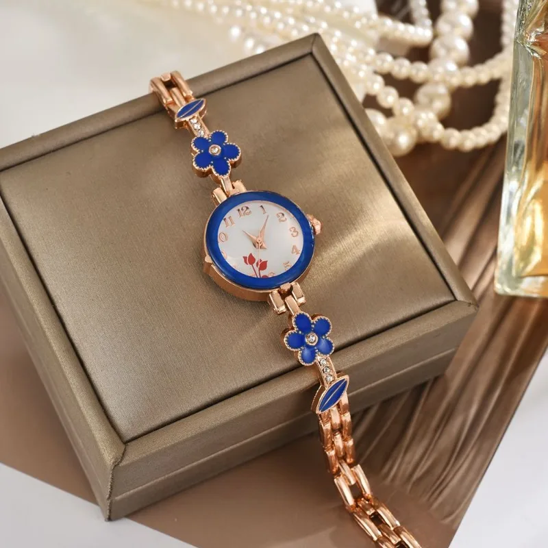 

Модный цветочный браслет с ремешком, женские кварцевые часы, женские наручные часы с арабскими цифрами и циферблатом, Reloj Mujer Relogio Feminino