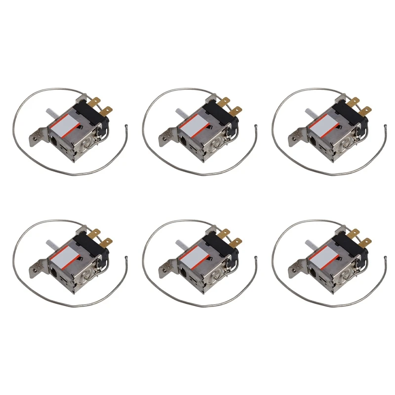 6X WPF22A 2Pin Refrigerator Refrigeration Thermostat W 30Cm Metal Cord