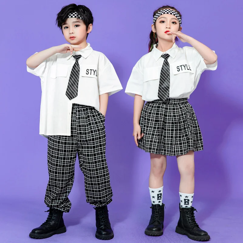 Children's Chorus Suit Summer Boys' Street Dance Suit Girls' Jazz Dance Performance Trendy Suit Primary School Graduation Photo