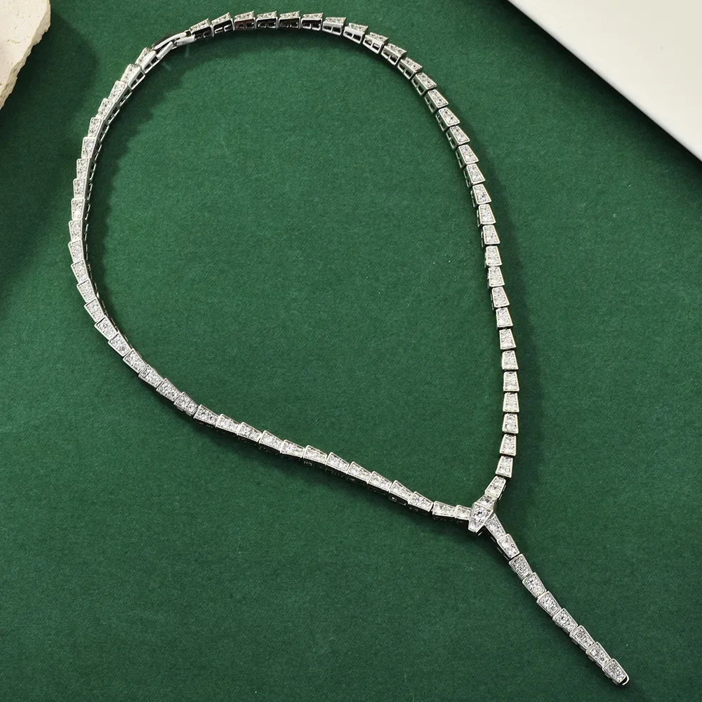 

Snake-shaped necklace, collarbone chain, versatile snake collar, elegant woman, high-end fashion