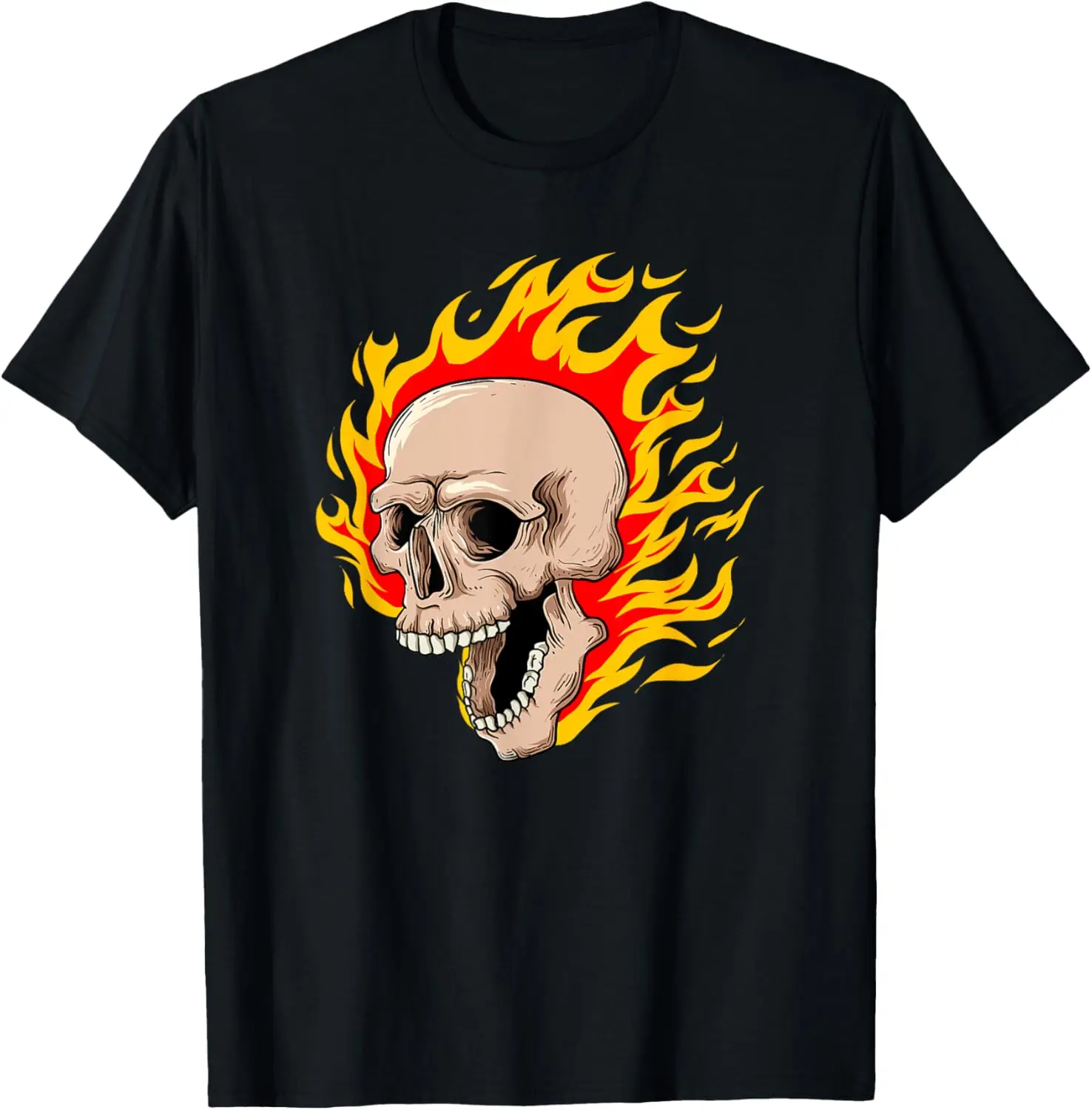 Flaming Skull - Skull On Fire T-Shirt