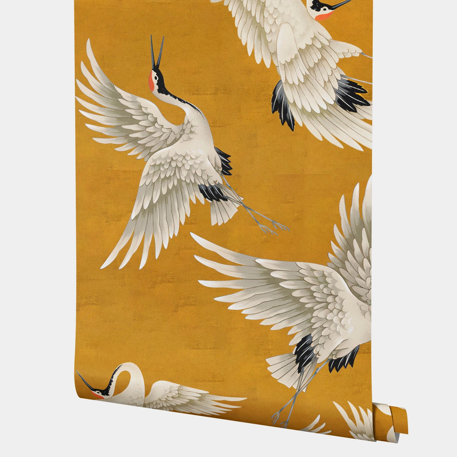 ملصقات حائط لطيور الرافعة الصينية، ورق حائط ذاتي اللصق من هيرون، ديكور منزلي للطيور الصينية لغرفة فاخرة، 50*300 سم #2