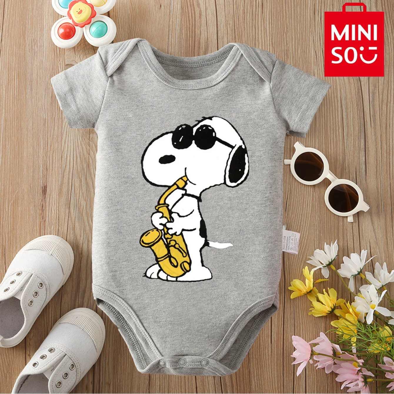 

SNOOPY MINISO 100% Cotton Cloths Woodstock Cute Print Onesie Bodysuit for Baby Comfortable Jumpsuit for 0 To 12 Months Newborn