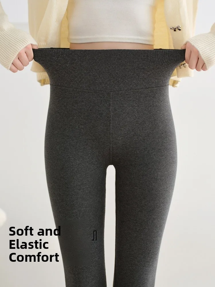 Damskie spodnie do jogi z wysokim stanem, elastyczne, modelujące sylwetkę, kolor owsiany, kontrola brzucha, wysoka elastyczność, z podszewką.