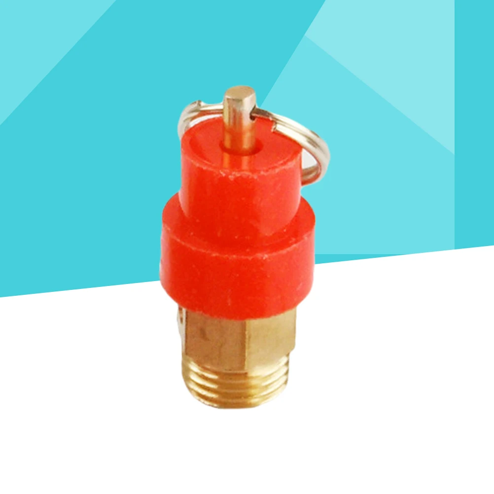 Valvola limitatrice di pressione di sicurezza 0-0.8Mpa Tappo rosso Valvola del compressore d'aria in ottone Anello di trazione addensato durevole per componenti pneumatici