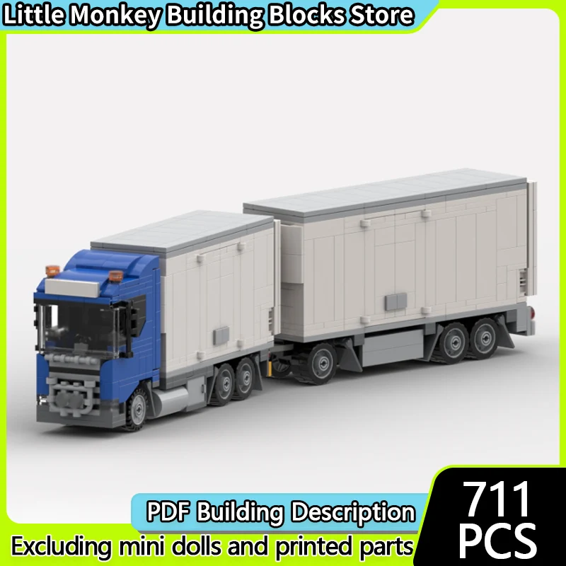 

Модель городской автомобиль MOC, строительные кирпичи, полуприцепный трактор, модульная технология, детские праздничные подарки, сборка игрушек, костюм