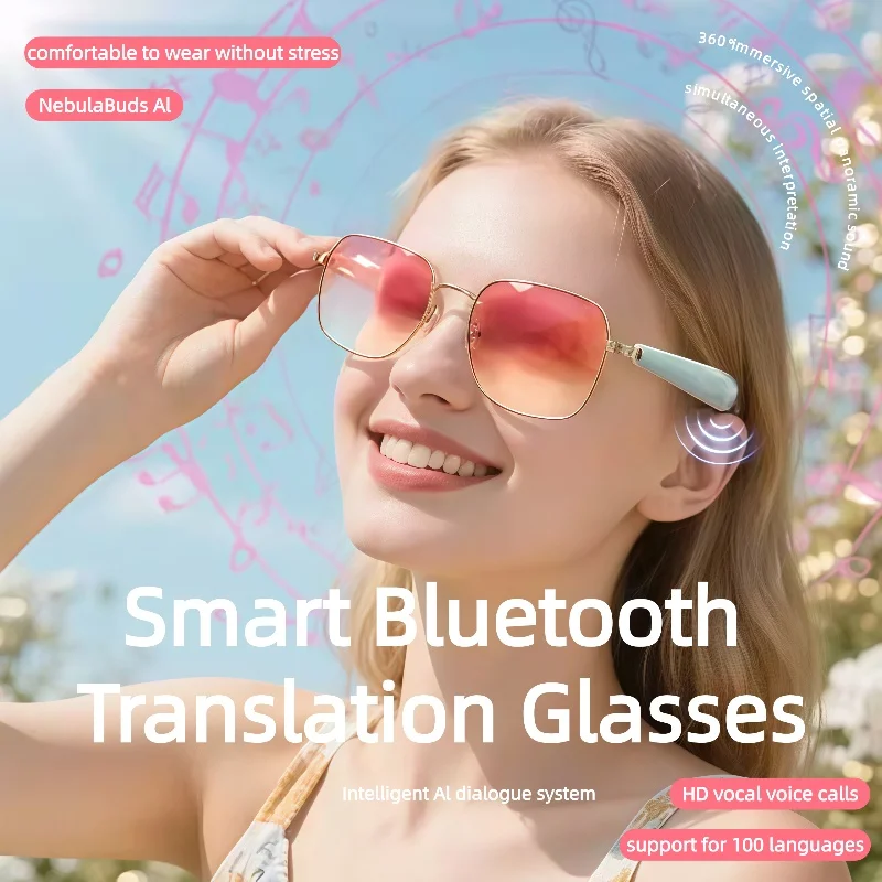

GY200 Al Intelligent WirelessTranslation Glasses Sunglasses Voice Remote Control Music Eyewear Waterproof Eyeglasses