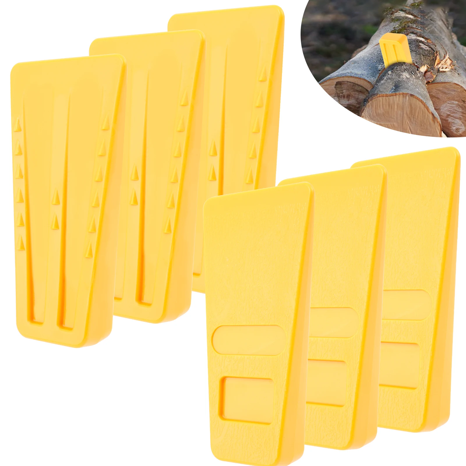 6Pcs Tree Felling Wedges with Spikes Reusable Splitting Wedges Wear Resistant Chainsaw Wedges Plastic Wedges Logging Tools