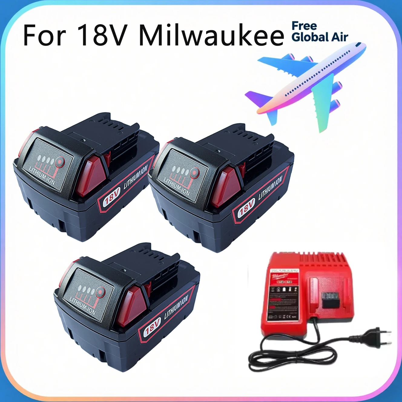 

New M18 Battery 18V 12.0Ah 9.0Ah Replacement Lithium Battery for Milwaukee M18 48-11-1815 48-11-1850 2604-22 Battery