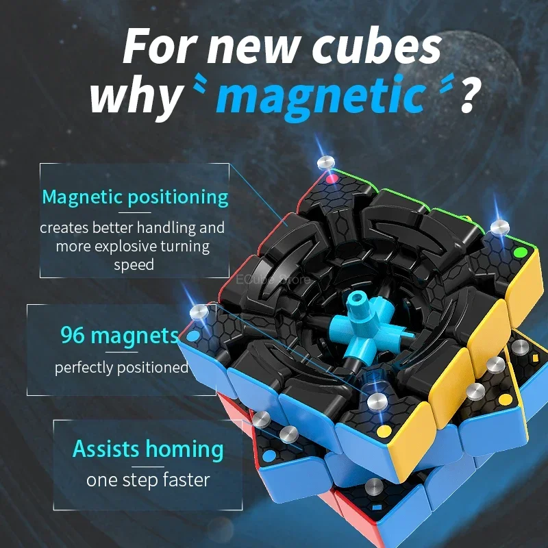 [ECube] Diansheng Solar S4M UV Revestido Magnético Cubo de Velocidade Mágica Stickerless Brinquedos Profissionais Diansheng S4M Cubo Quebra-cabeça