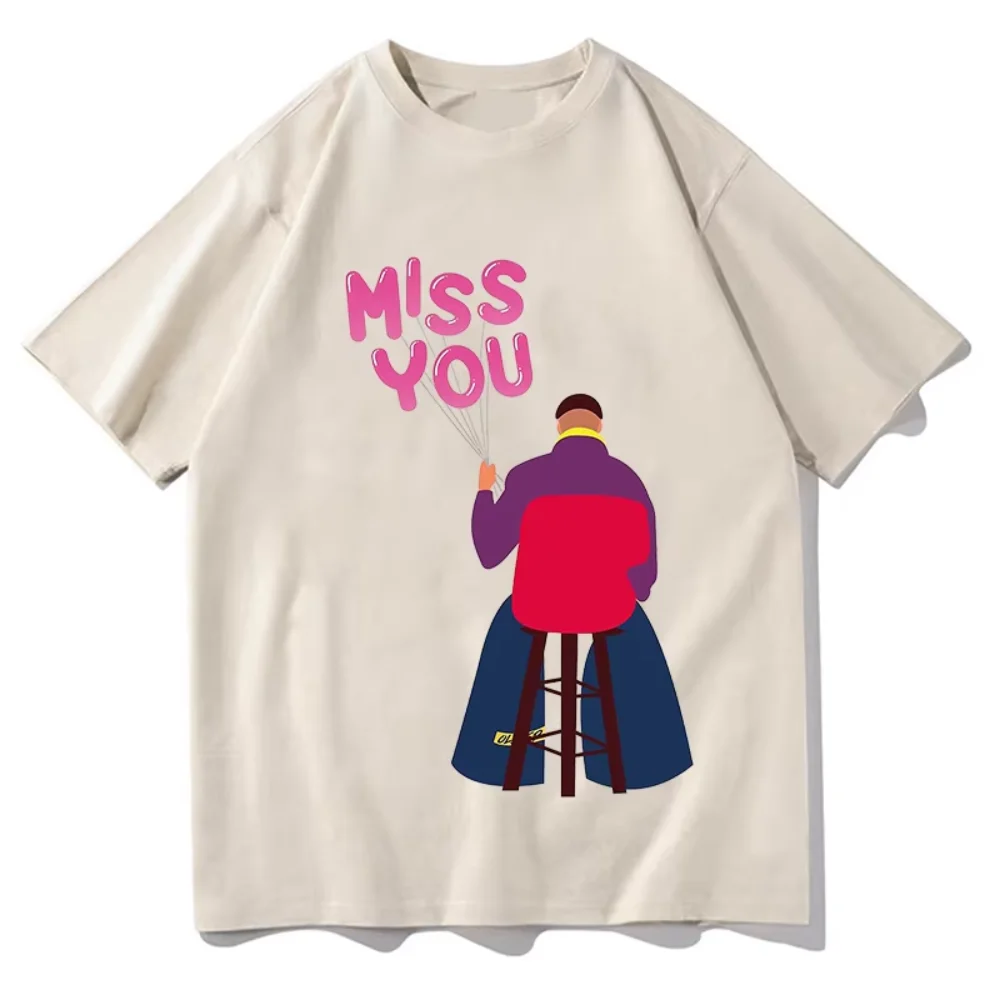 Minimal Miss You Oliver Tree Slogan Print T-shirt Unisex Soft Cotton Oversized Fashion Short Sleeve Tops