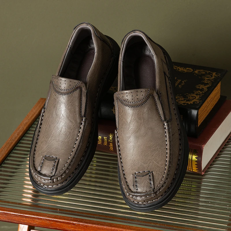 

Мужские лоферы на плоской подошве, однотонная удобная дышащая деловая мужская обувь на шнуровке, размер 38-46