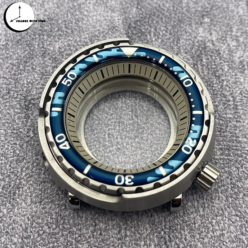 

Silver NH35 Seiko Tuna Canned Watch Case Fits NH35 NH36 7S 4R Movement Transparent Back Cover Resin bezel Tuna Case