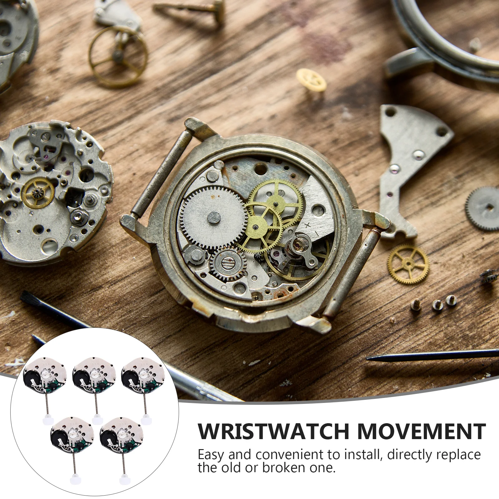 

5Pcs Quartz Watch Movement Replacement Durable Compact Reliable Repair Parts Watch Accessories Supply Wristwatch Movement
