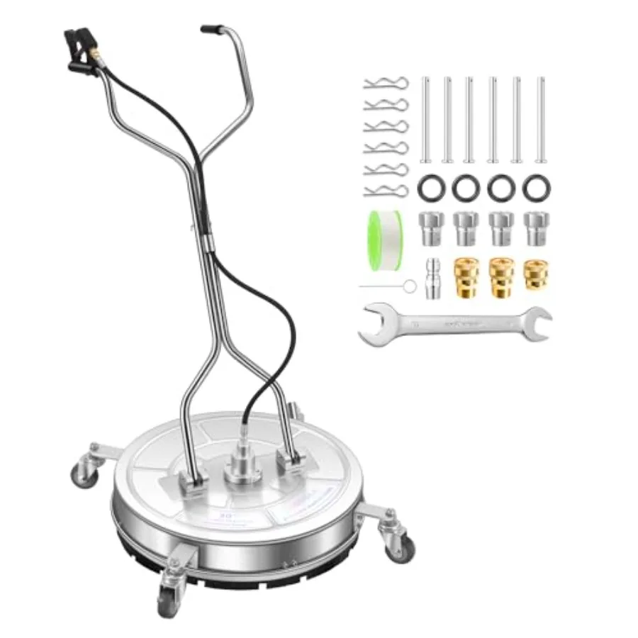 

30-дюймовая насадка для очистки поверхностей под давлением с 4 колесами - очиститель поверхностей из нержавеющей стали для моек высокого давления, для бетона