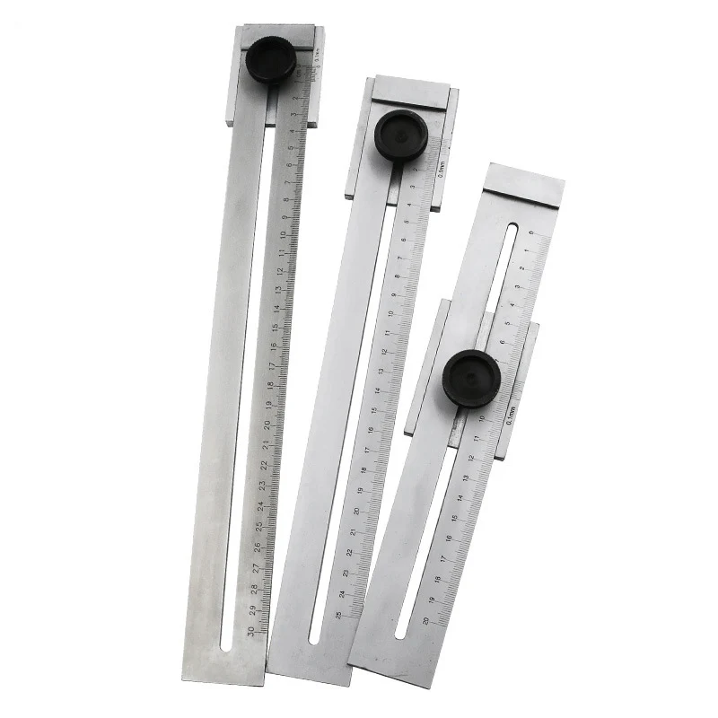 200/250/300MM Carbon steel Parallel Ruler Marker Gauge Precise Sliding Line Ruler Durable Straight Ruler for Woodworking