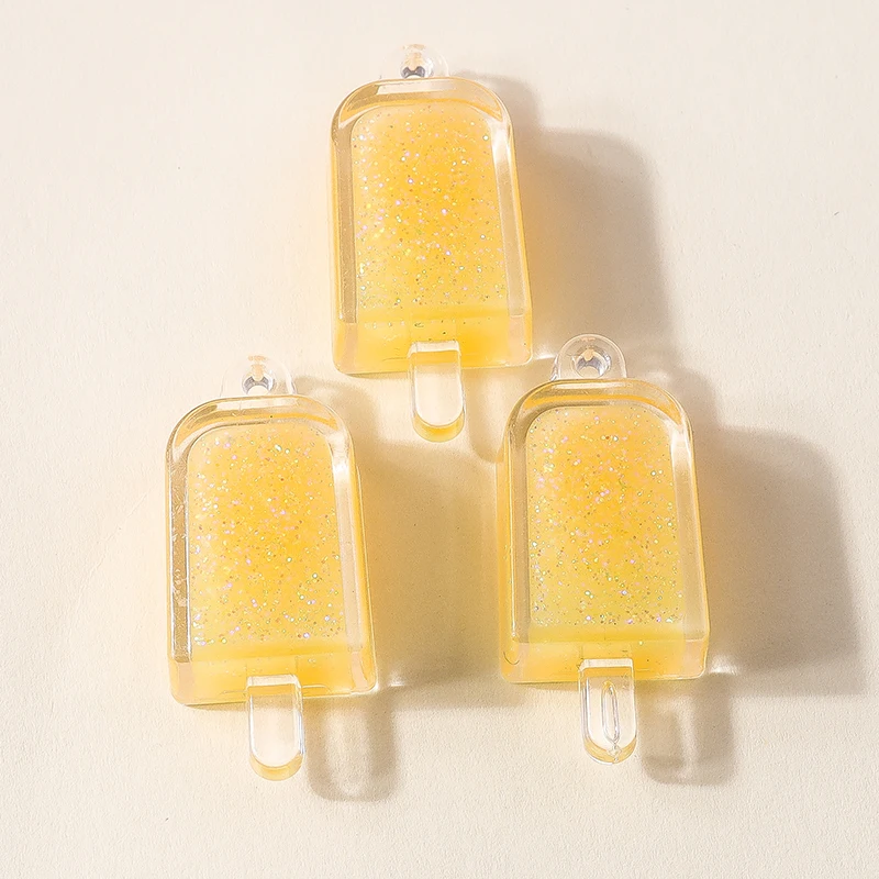 Leslie 10 Stück Harz-Charms in Farbverlauf-Optik, Eiscreme-Popsicle-Design, für Ohrringe, Halsketten, Anhänger, DIY-Schmuckherstellung, Zubehör – Detail 9