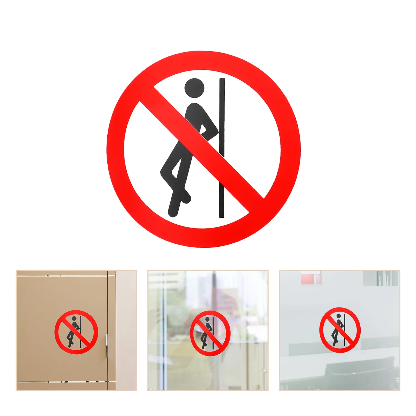 

5pcs Safety Warning Sign Stickers No Leaning Signs Adhesive Peel Decals For Factory Construction Site Workshop Security