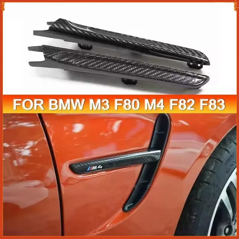 

For BMW M3 F80 M4 F82 F83 14-20 Carbon Fiber Replaceable Side Fenders Exhaust Vents Flow Trim Body Kits