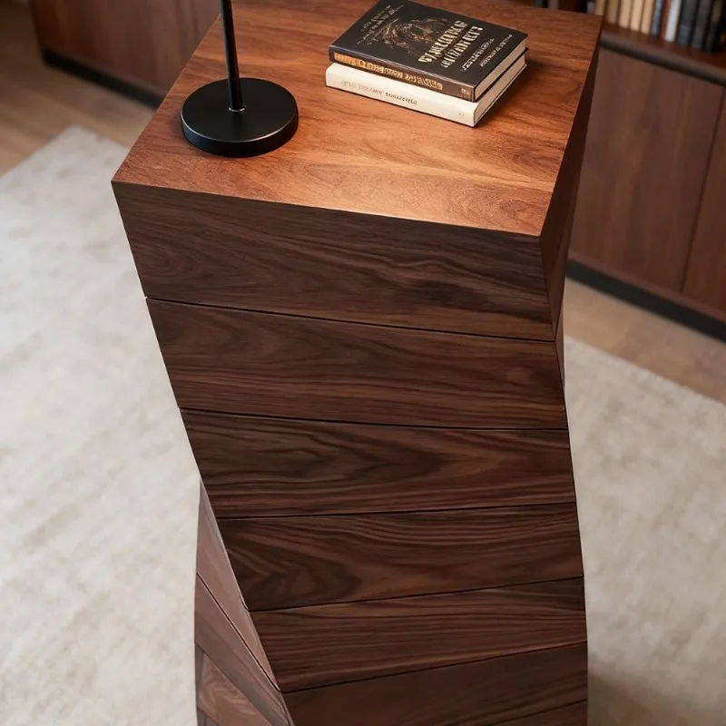 

Тумба-комод из черного ореха с вращающимися ящиками, итальянский минималистичный дизайн, из массива североамериканской древесины, 7-секционная, 9-ящичная, для гостиной