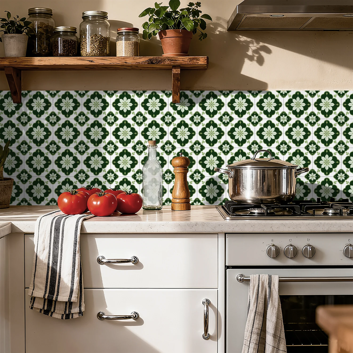 24 قطعة ترقية الجدار ملصق ذاتية اللصق بلاط الشارات للديكور المنزل خلفية فنية للمطبخ ، متنقل ، غرفة المعيشة