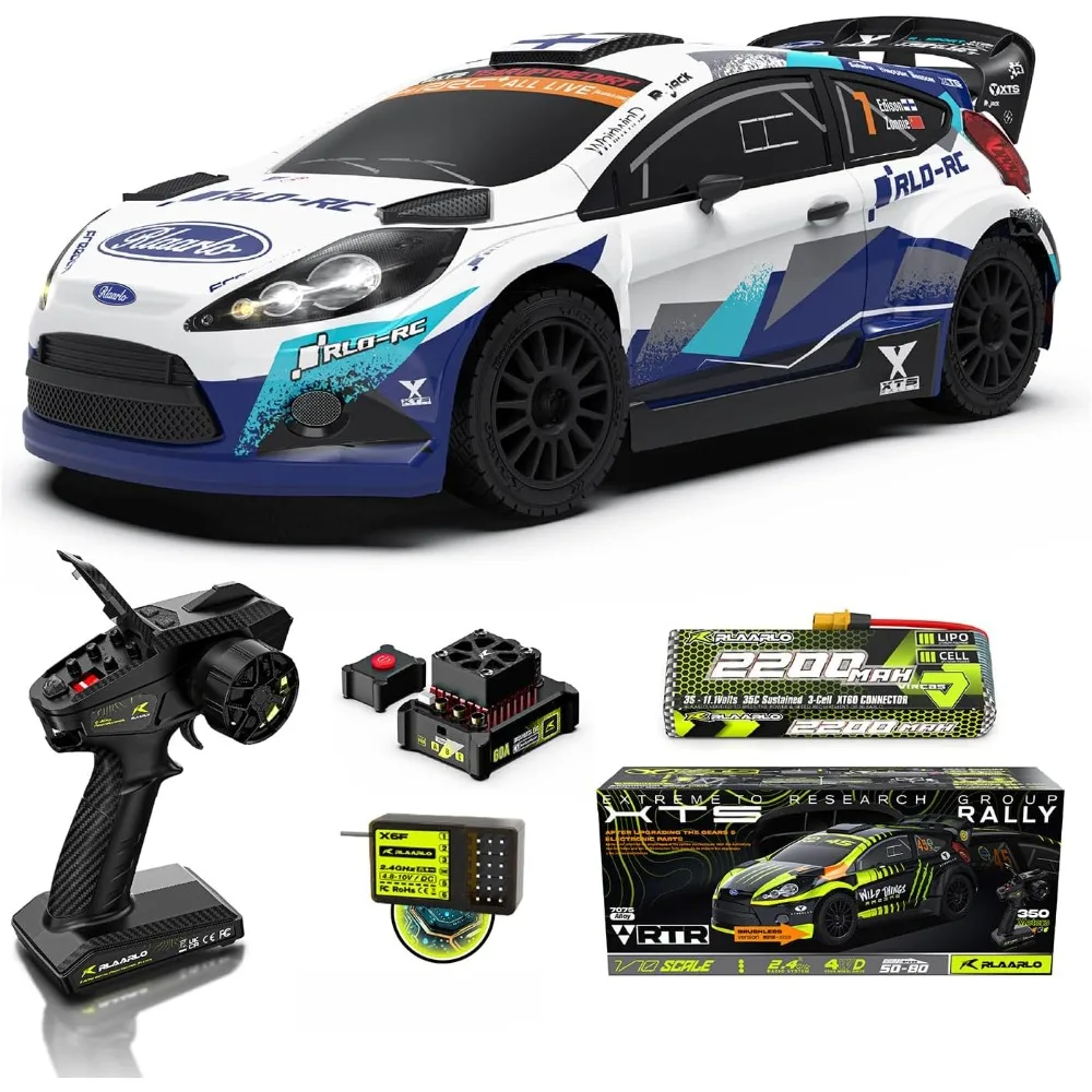 

Brushless Carbon Fiber RC Drift Car with Gyro 50mph Fast 4x4 All Terrain Remote Control Rally Truck RTR Blue White