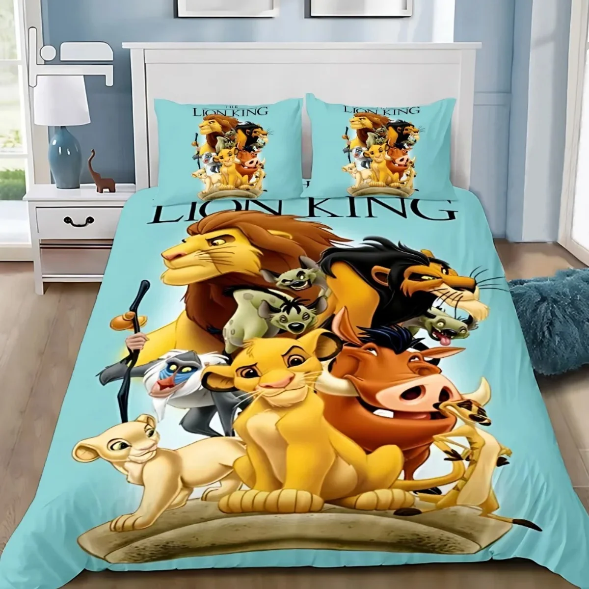 The Lion King duvet cover with pillowcase, Disney cartoon print, home bedding set, multiple sizes, kids gift bedroom décor